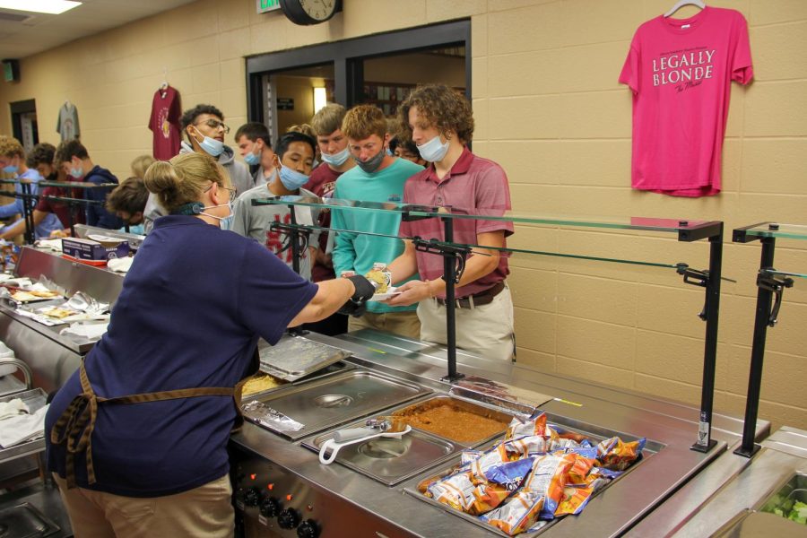 Students of Gibson Southern make there way through the lunch line halfway through their day.