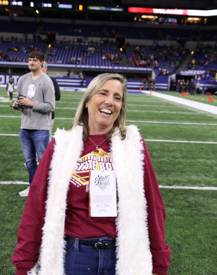 Dr. Stacey Humbaugh could finally breathe easy and laugh when Gibson Southern won the class 3A Football State Championship on Friday, November 26. She later said this was the best Christmas gift she could ever receive, and it came with jewelry. Humbaugh will retire from her post as superintendent at the end of June 2022.