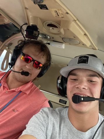 Junior Bradyn Epperson is all smiles on his first flying lesson with Gibson Southern Graduate Brant Elpers. Elpers is an instructor at Excell Aviation in Evansville.