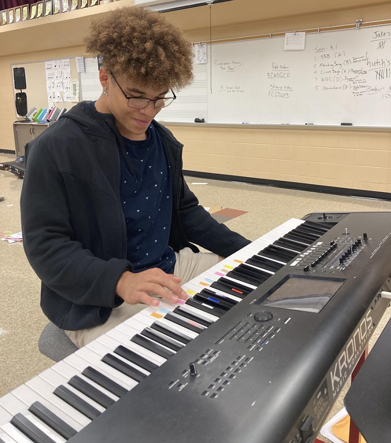 Senior Devan Roberts, a known force on the football field, also practices the piano.