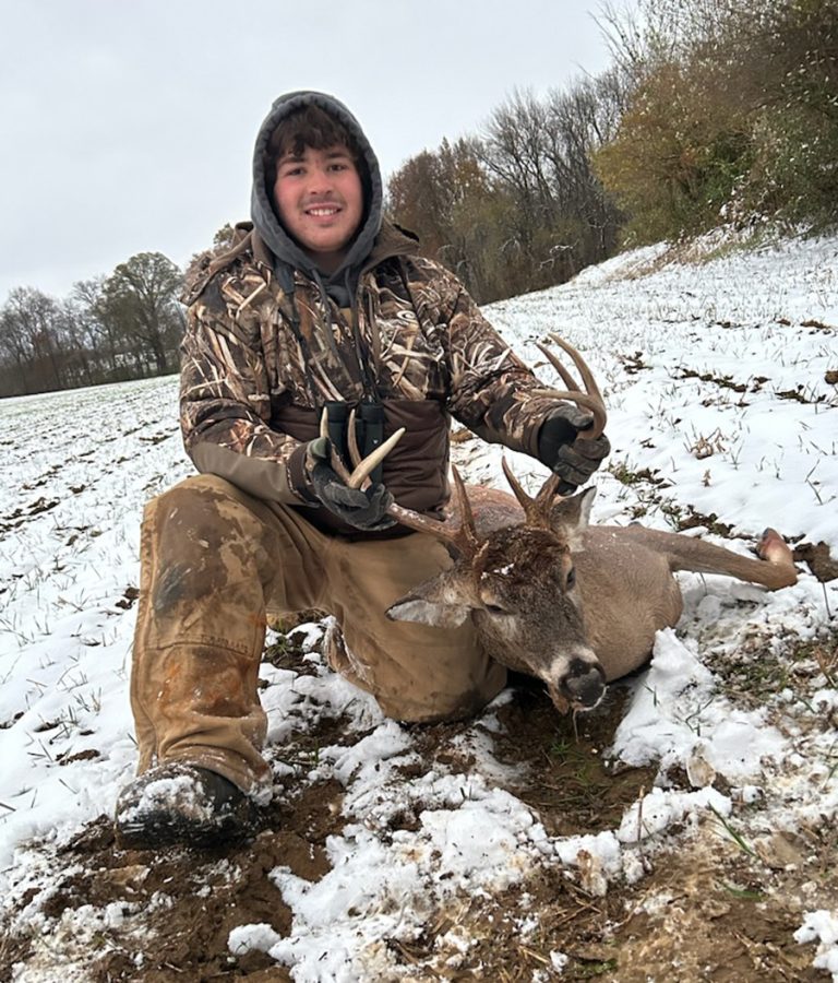 Senior Eli Ziliak cashed in this hunting season, harvesting a nice eight-point buck.