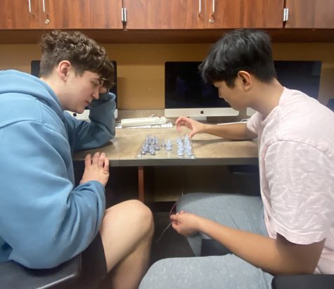 Juniors Teagan Baker and Jeffmar Navidad spend part of their afternoon playing a friendly game of chess.