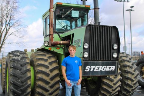 Junior Ben Scott won the award for the biggest tractor on Thursdays Drive Your Tractor to School Day.