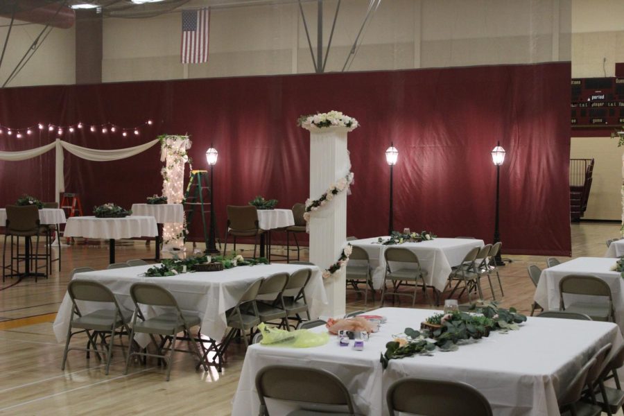 The set up for Prom included places for students to sit and additional lighting to help set the mood.