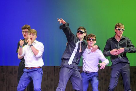Mr. Titan ended its final rehearsal with the last part of the show - the lip sync battle. Seniors Camden Anslinger, Eliott Church, Garrett Heldt, Macade Chandler and Matthew Sparks feel the excitement before the competition.