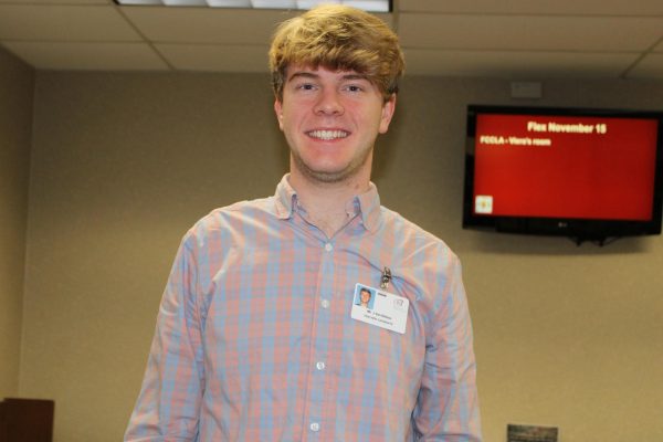 USI senior Jacob Van Bibber has been student teaching at Gibson Southern since August.
