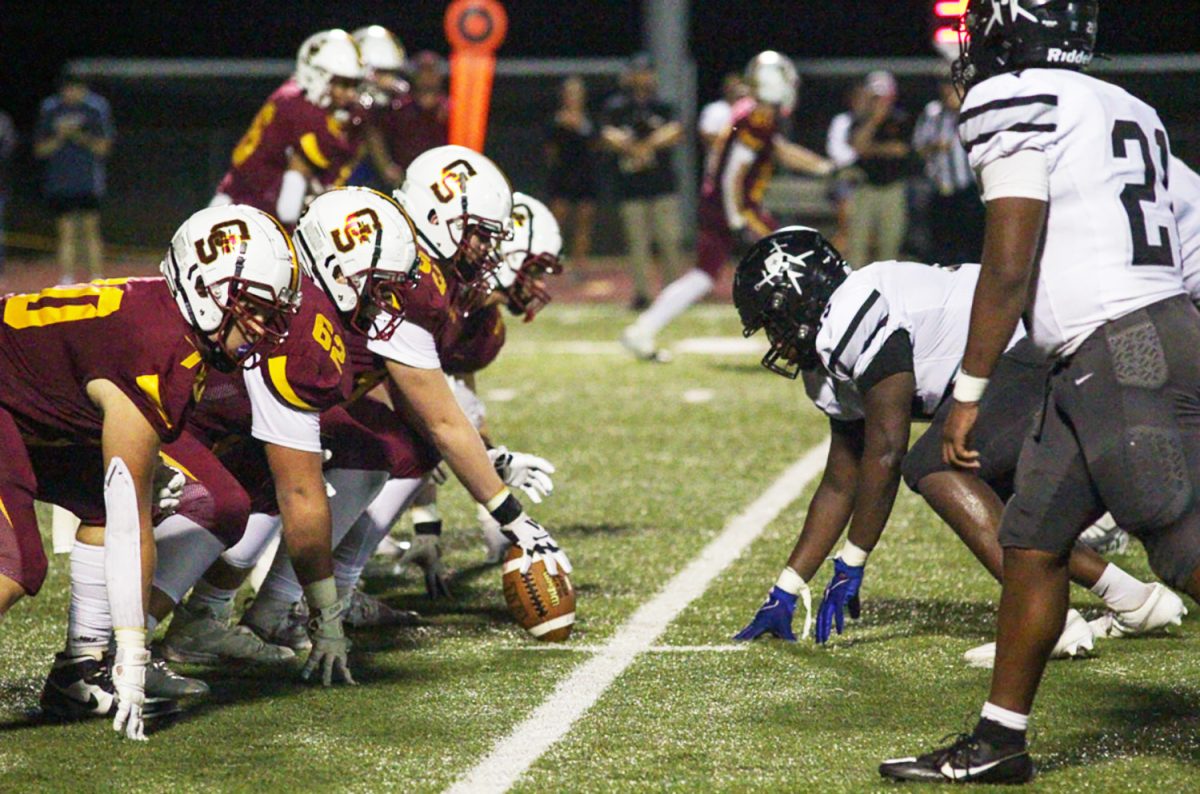 The Titan's offensive line takes formation as they prepare to drive into South Warren territory.