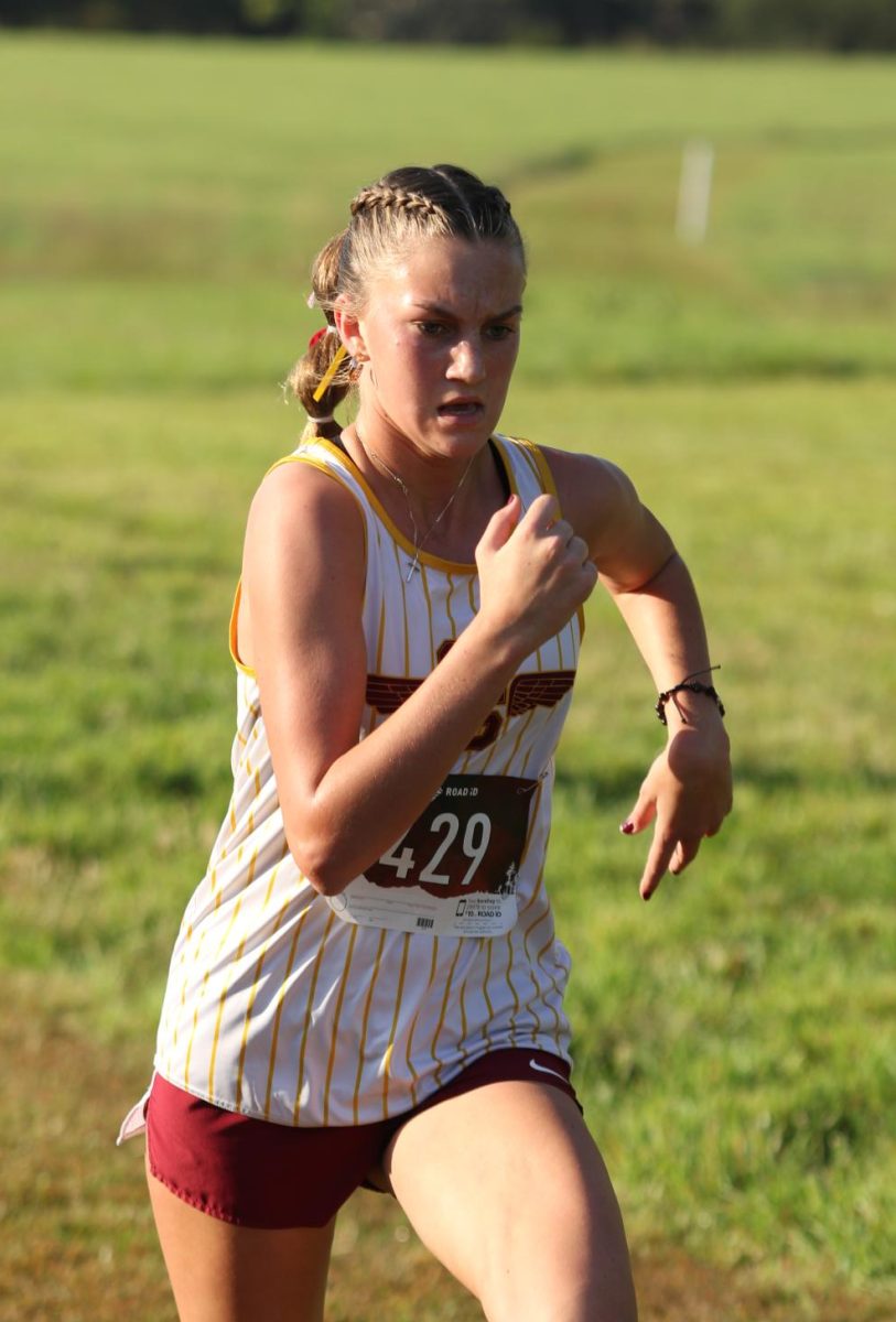 At the end of the PAC course at Southridge High School, freshman Abigayle Steckler pushes herself to end strong.