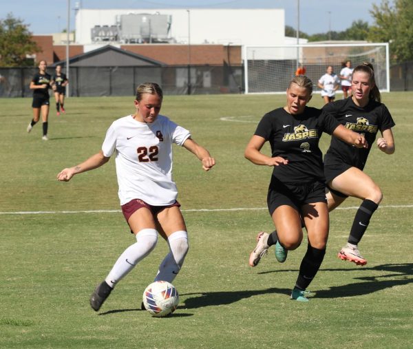 In the Lady Titan's game against Jasper on September 14, junior Corinne Stevens was recovered from her fractured hip. She scored the lone goal against the Lady Wildcats.