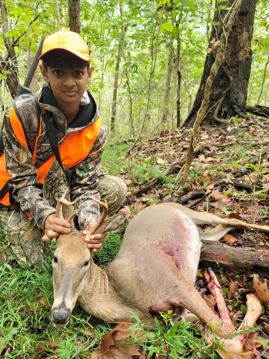 During the Youth Deer Hunt on September 28 and 29, freshman Anish Gansman took a young buck that crossed in front of his path.