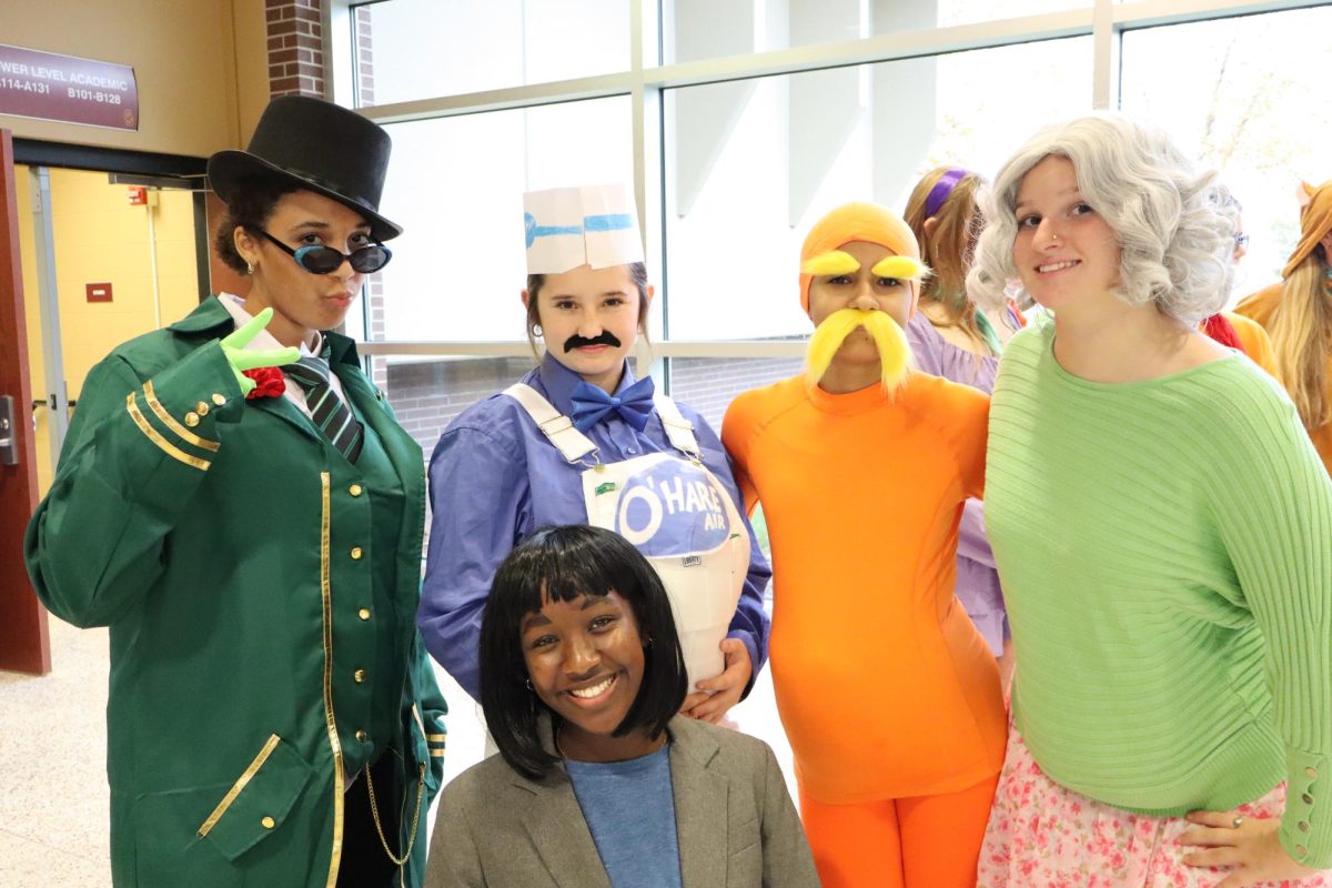 Freshmen Jaycee Kramer, Tes Weber, Raylee Penner, Olivia Thomas and Peyton Rowe competed in the group costume category as characters from "The Lorax."