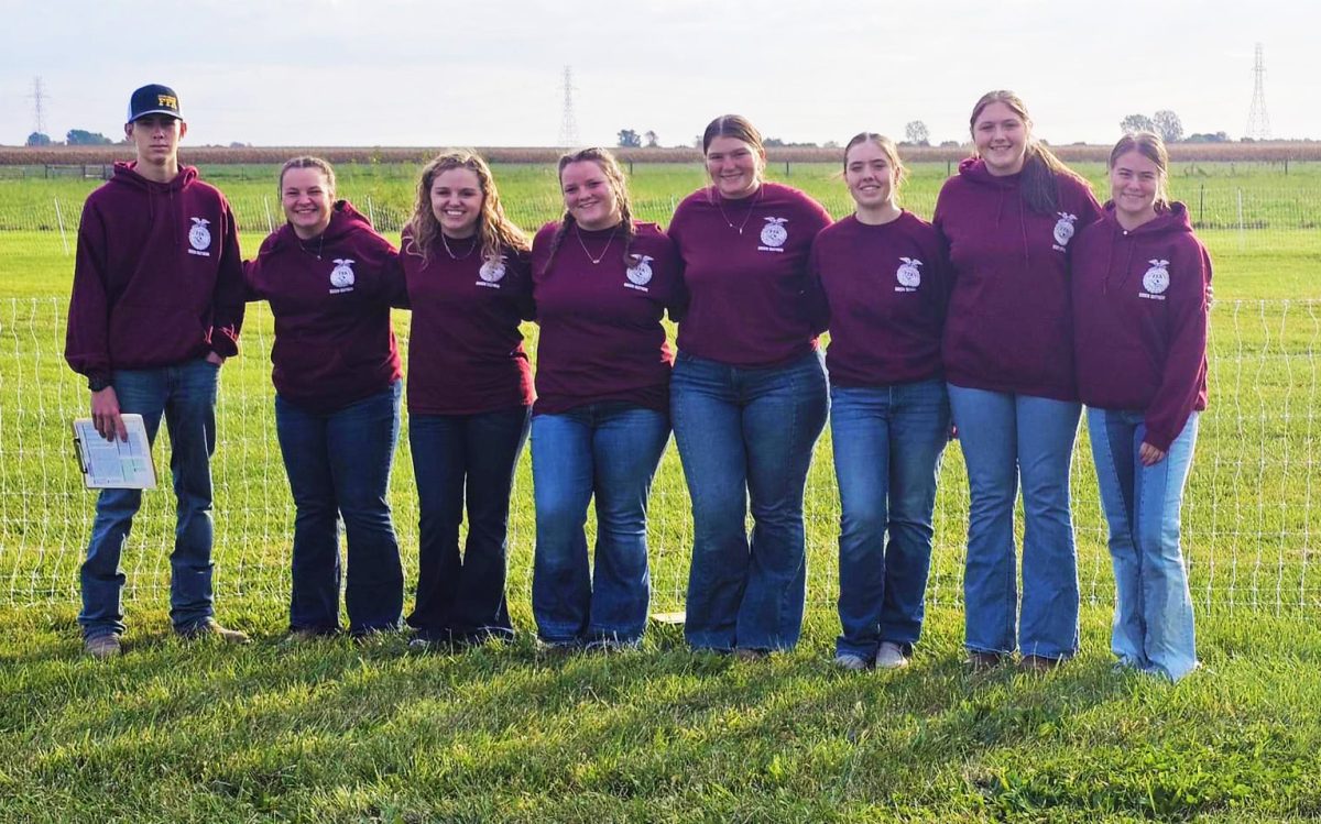 Two different teams represented Gibson Southern at the State Livestock Skillathon at Purdue University on October 5. Teams included Grady Mowrer, Meredith Johnson, Abby Brown, MacKenzie Stuckey, Madison Hamilton, Audrey Spindler, Maci Spindler and Meredith Mann.