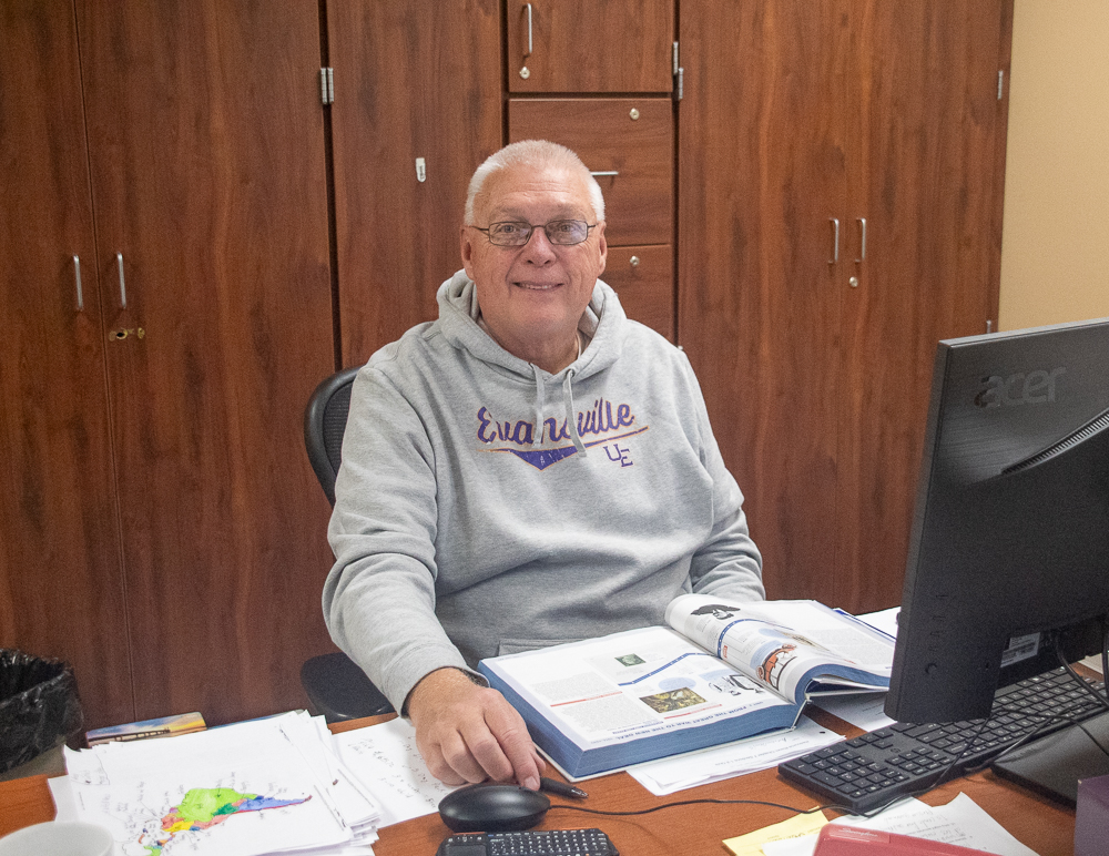 Retired middle school history teacher Ron Khale is back in the classroom this semester, coming out of retirement. He will on the Titan staff until the end of the first semester.